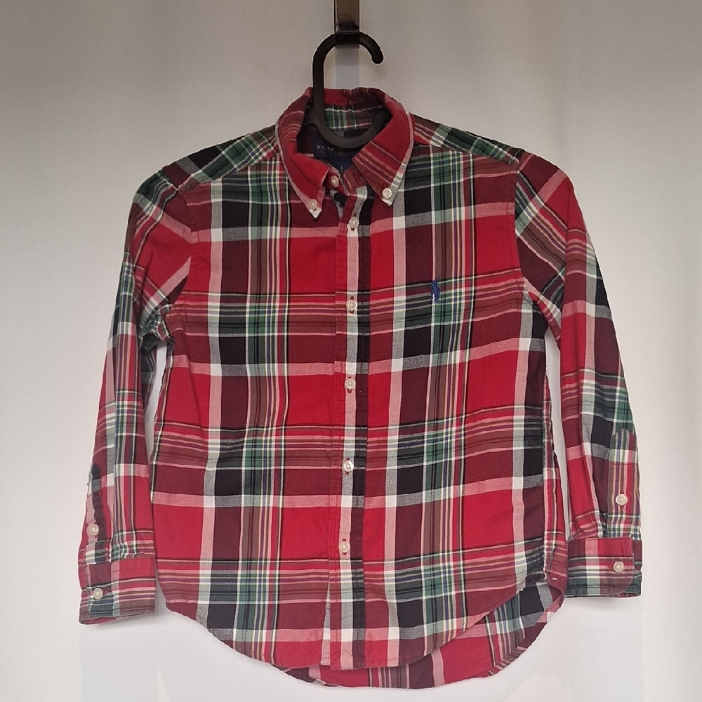 Ralph Lauren Red Plaid Button-down Kids Shirt Size 5
